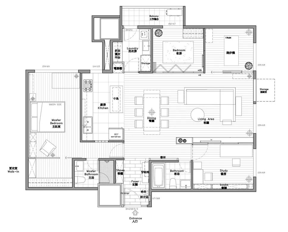 100㎡细分成13个区域，别人家的房间规划细致到我想象力枯竭